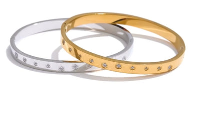 Aurora Ice CZ Round Bangle Bracelet