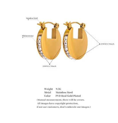 Aurora Ice Luxury Rhinestone Hoop Earrings