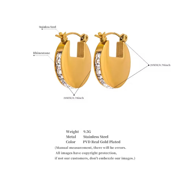 Aurora Ice Luxury Rhinestone Hoop Earrings