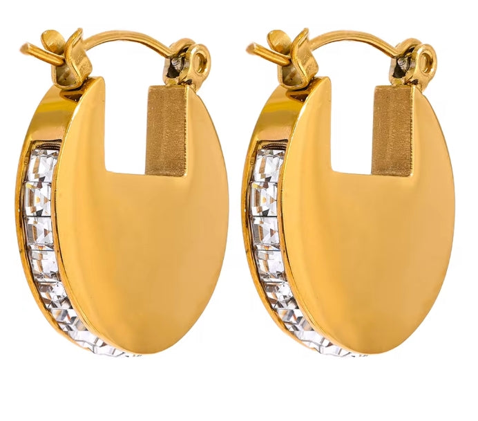 Aurora Ice Luxury Rhinestone Hoop Earrings
