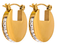 Aurora Ice Luxury Rhinestone Hoop Earrings