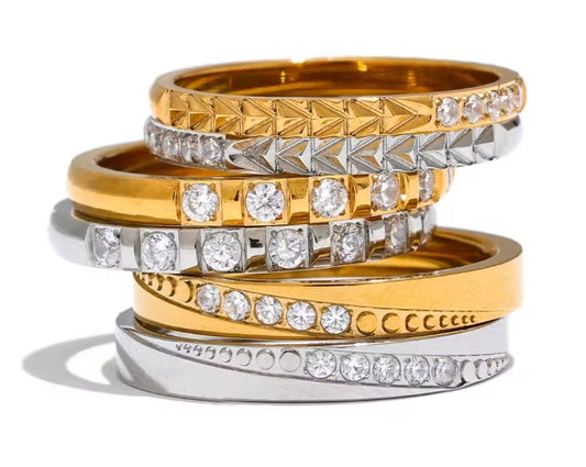 Aurora Ice Minimalist CZ Thin Ring