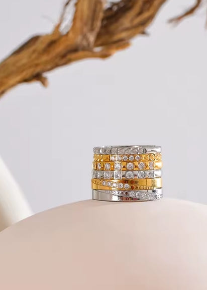 Aurora Ice Minimalist CZ Thin Ring