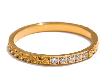 Aurora Ice Minimalist CZ Thin Ring