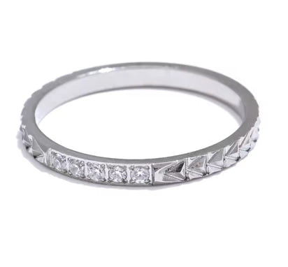 Aurora Ice Minimalist CZ Thin Ring