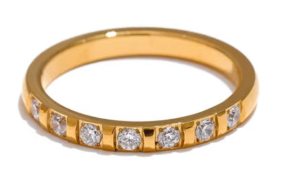 Aurora Ice Minimalist CZ Thin Ring