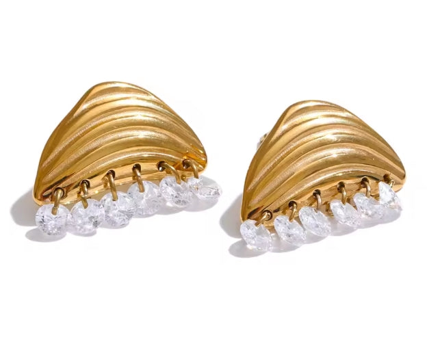 Aurora Ice Geometric Drop AAA CZ Earrings