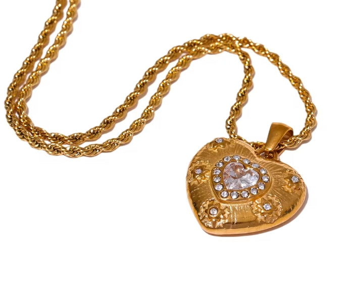 Aurora Ice Heart Love Pendant Necklace