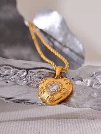 Aurora Ice Heart Love Pendant Necklace
