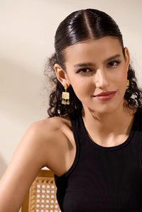 Aurora Ice Square Geometric CZ Dangle Earrings