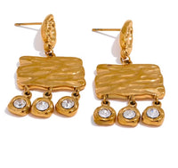 Aurora Ice Square Geometric CZ Dangle Earrings