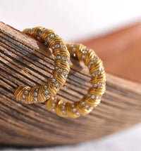 Aurora Ice Twisted Croissant C-Shape Hoop Earrings