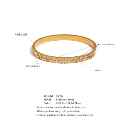 Aurora Ice Wide CZ Bracelet Bangle