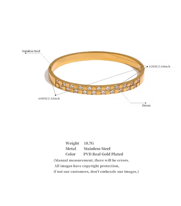 Aurora Ice Wide CZ Bracelet Bangle