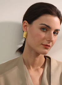 Aurora Ice Rectangle & Square CZ Stud Earrings