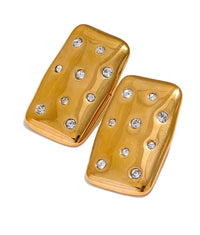 Aurora Ice Rectangle & Square CZ Stud Earrings