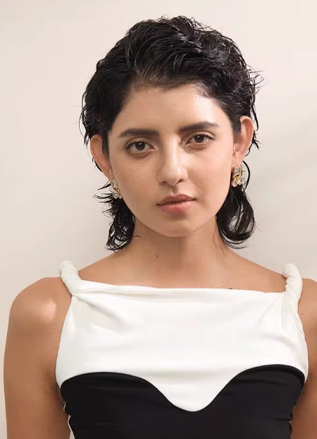 Aurora Ice Teardrop Square CZ Stud Earrings