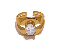 Aurora Ice Wide Geometric CZ Ring