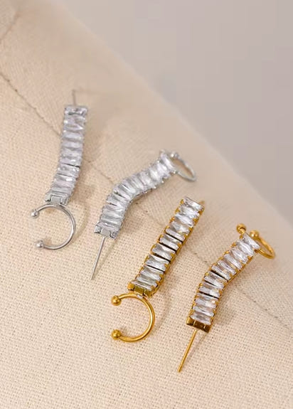 Aurora Ice Luxury CZ Clip-On Earrings