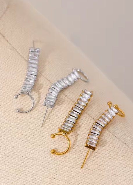 Aurora Ice Luxury CZ Clip-On Earrings