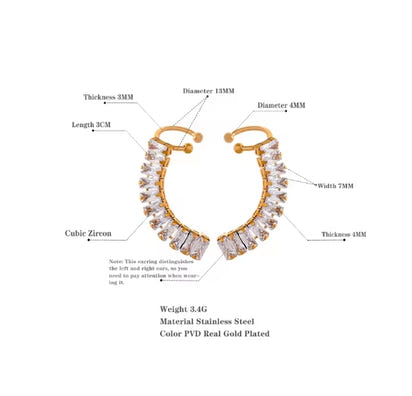 Aurora Ice Luxury CZ Clip-On Earrings