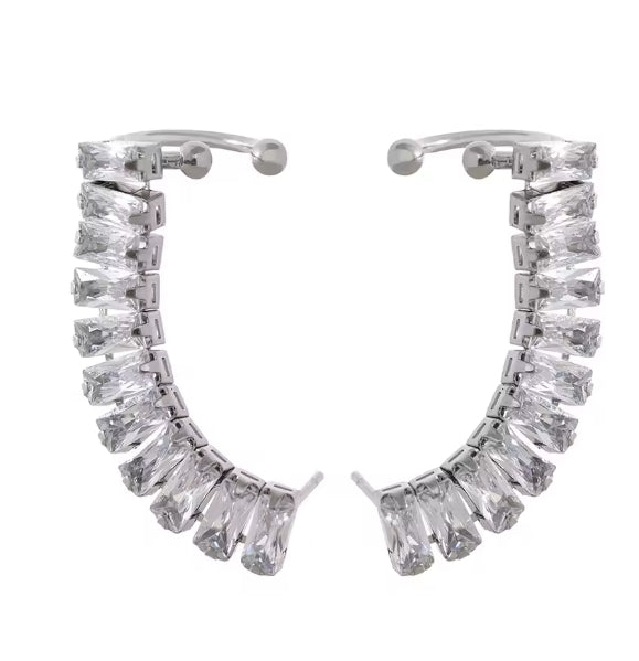 Aurora Ice Luxury CZ Clip-On Earrings