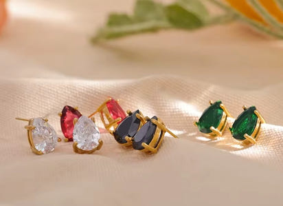 Aurora Ice Water Drop Stud Earrings