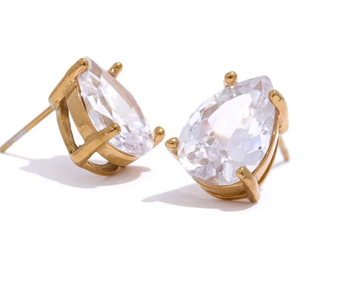 Aurora Ice Water Drop Stud Earrings