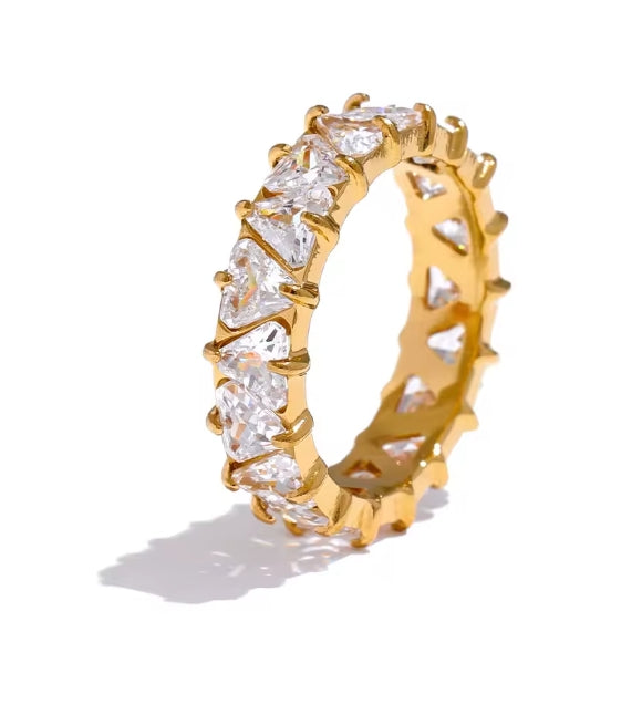 Aurora Ice Heart CZ Ring