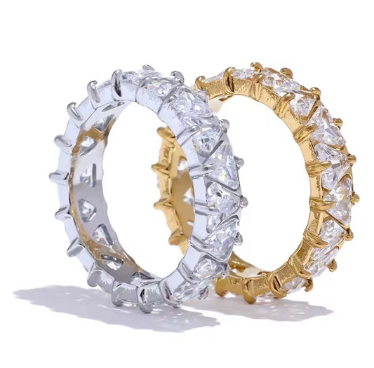 Aurora Ice Heart CZ Ring