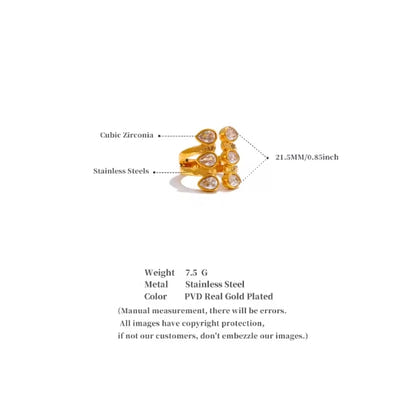 Aurora Ice Water Drop Ring