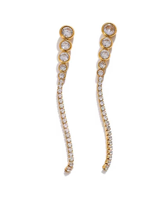 Aurora Ice Long Chain Hanging Earrings