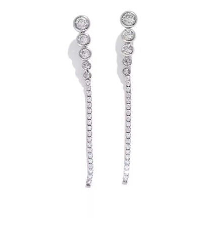 Aurora Ice Long Chain Hanging Earrings