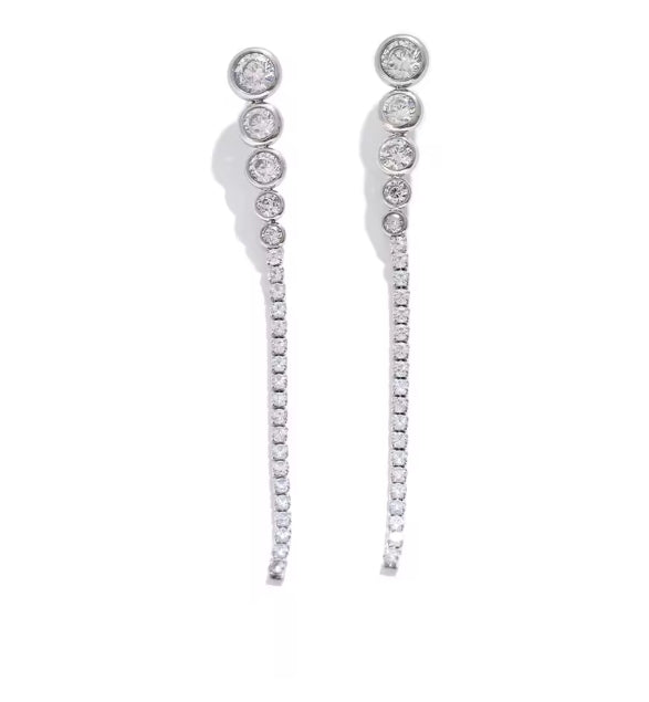 Aurora Ice Long Chain Hanging Earrings