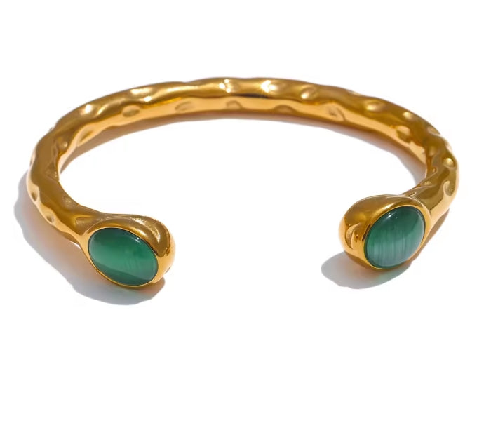 Autumn Aura Multicolored Stone Cuff Bracelet