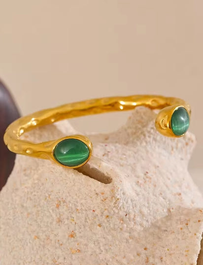 Autumn Aura Multicolored Stone Cuff Bracelet