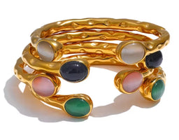 Autumn Aura Multicolored Stone Cuff Bracelet