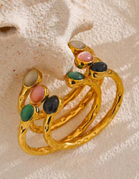 Autumn Aura Multicolored Stone Cuff Bracelet