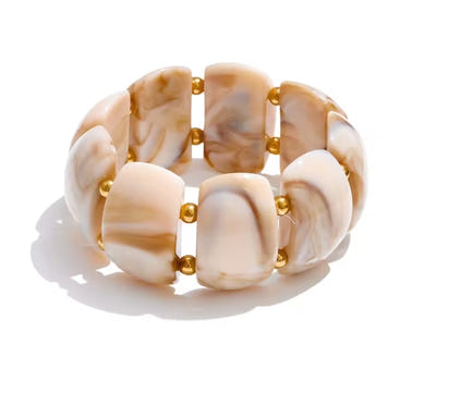 Autumn Aura Multi-Color Resin Wide Statement Bracelet