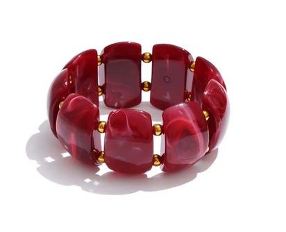 Autumn Aura Multi-Color Resin Wide Statement Bracelet
