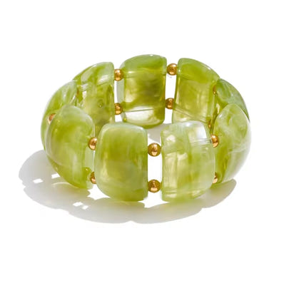 Autumn Aura Multi-Color Resin Wide Statement Bracelet