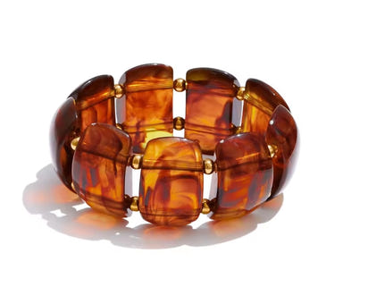 Autumn Aura Multi-Color Resin Wide Statement Bracelet