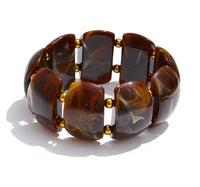 Autumn Aura Multi-Color Resin Wide Statement Bracelet