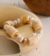 Autumn Aura Resin Pearl Bead Chain Bracelet