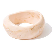 Autumn Aura Beige Resin Chunky Wide Bracelet