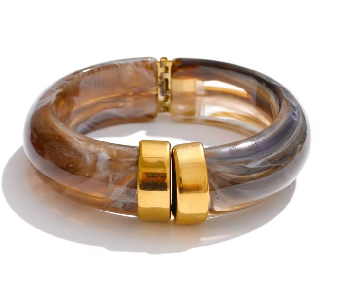 Autumn Aura Multicolor Acrylic Thick Bracelet