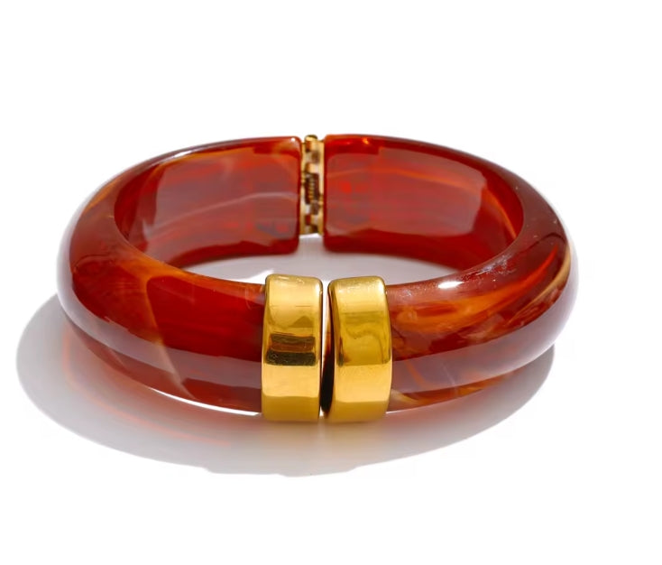 Autumn Aura Multicolor Acrylic Thick Bracelet
