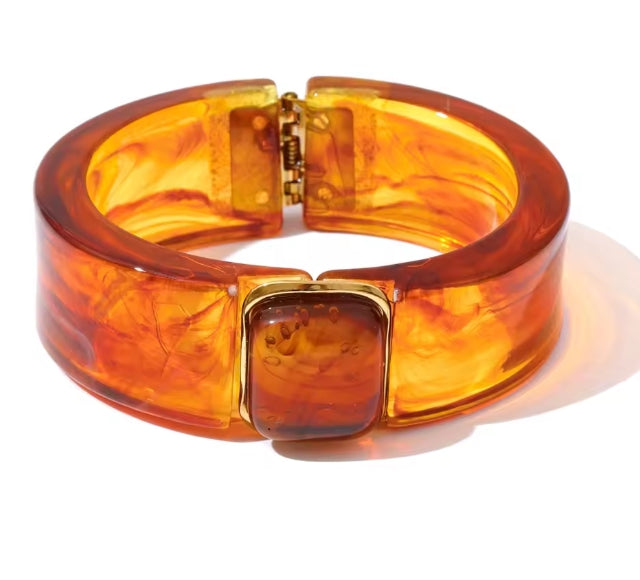Autumn Aura Multicolor Acrylic Thick Bracelet