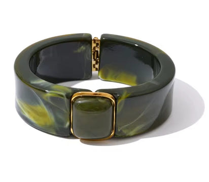 Autumn Aura Multicolor Acrylic Thick Bracelet