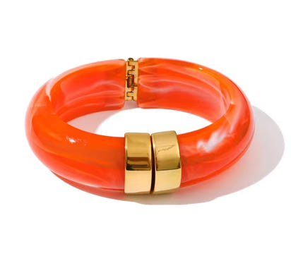 Autumn Aura Multicolor Acrylic Thick Bracelet